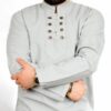 Islamitisch Tuniek voor Moslimmannen met 8 Knopen in Wit
