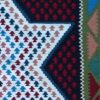 Witte geometrische Perzische Kelim, handgeweven van katoen-acrylmix