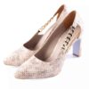Natuurlijke Leren Pumps voor Dames met Slangenprint