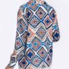 Dames Lange Mouw Blouse met Levendig Geometrisch Ontwerp