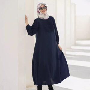 Navy Blauwe Abaya Model Negin – Ana Hijab