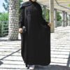 Klassieke Zwarte Abaya – Loszittend Model