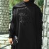 Klassieke Zwarte Abaya – Loszittend Model