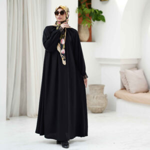 Zwarte Abaya met Riem – Modern & Bescheiden
