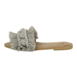 Grijze Macramé Boho Chic Slippers – Handgemaakt