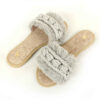Grijze Macramé Boho Chic Slippers – Handgemaakt