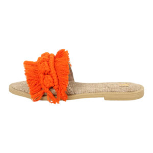 Oranje Macramé Boho Chic Slippers – Ronde Neus