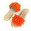 Oranje Macramé Boho Chic Slippers – Ronde Neus