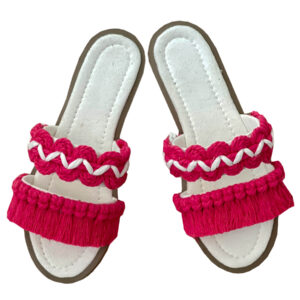 Macrame Platte Slippers voor Vrouwen Handgemaakt Model Delban