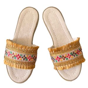 Macramé Platte Slippers voor Vrouwen Handgemaakt met Boho Ontwerp