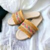Macramé Platte Slippers voor Vrouwen Handgemaakt met Boho Ontwerp
