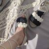 Macramé Sling Back Platte Sandalen met Boho Ontwerp Handgemaakt