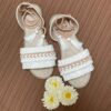 Macramé Sling Back Platte Sandalen met Boho Ontwerp Handgemaakt Code Sh04