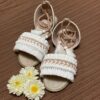 Macramé Sling Back Platte Sandalen met Boho Ontwerp Handgemaakt Code Sh04