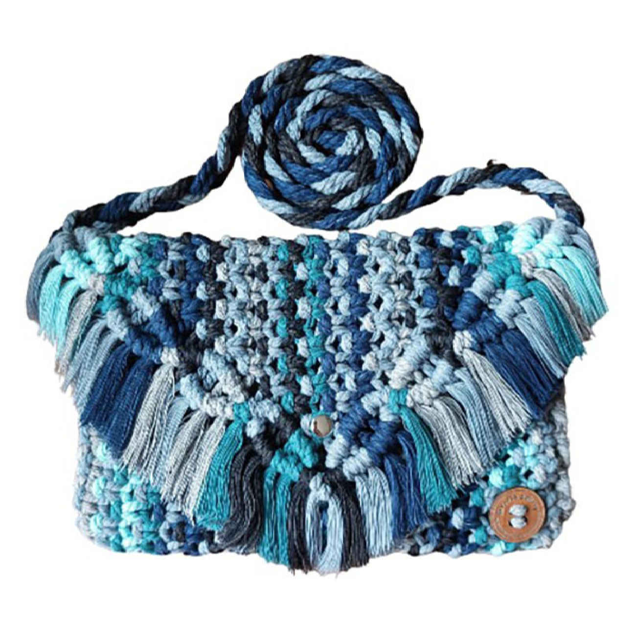 Macramé Schoudertas Handgeweven voor Vrouwen Model Ocean
