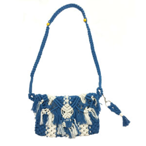Macramé Sling Tas voor Dames Handgeweven in Wit