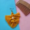 Gele Macramé Oorbellen – Kwastjes en Blad Ontwerp