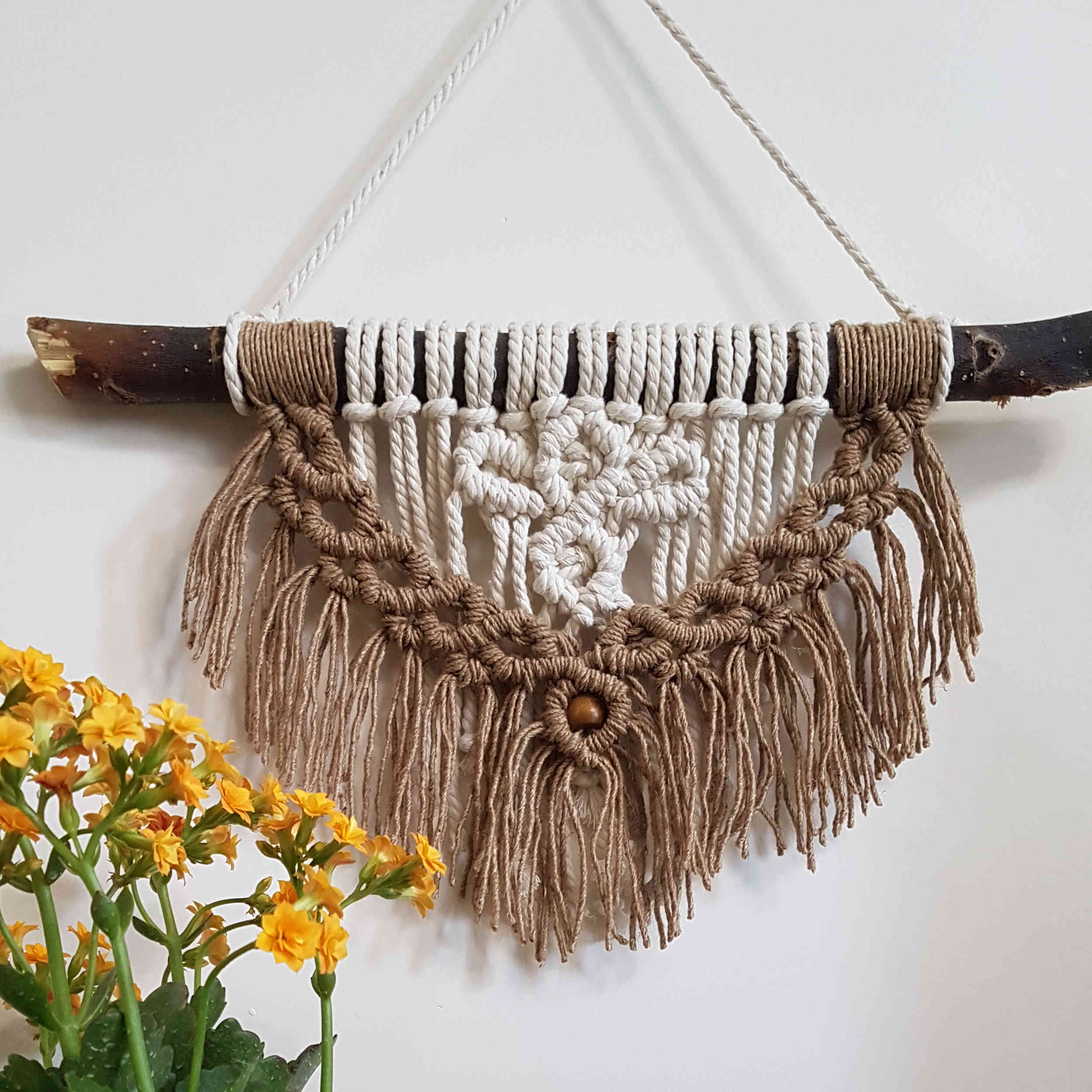 Macramé Wandkleed Tapestry Kunst Boheemse met Hout