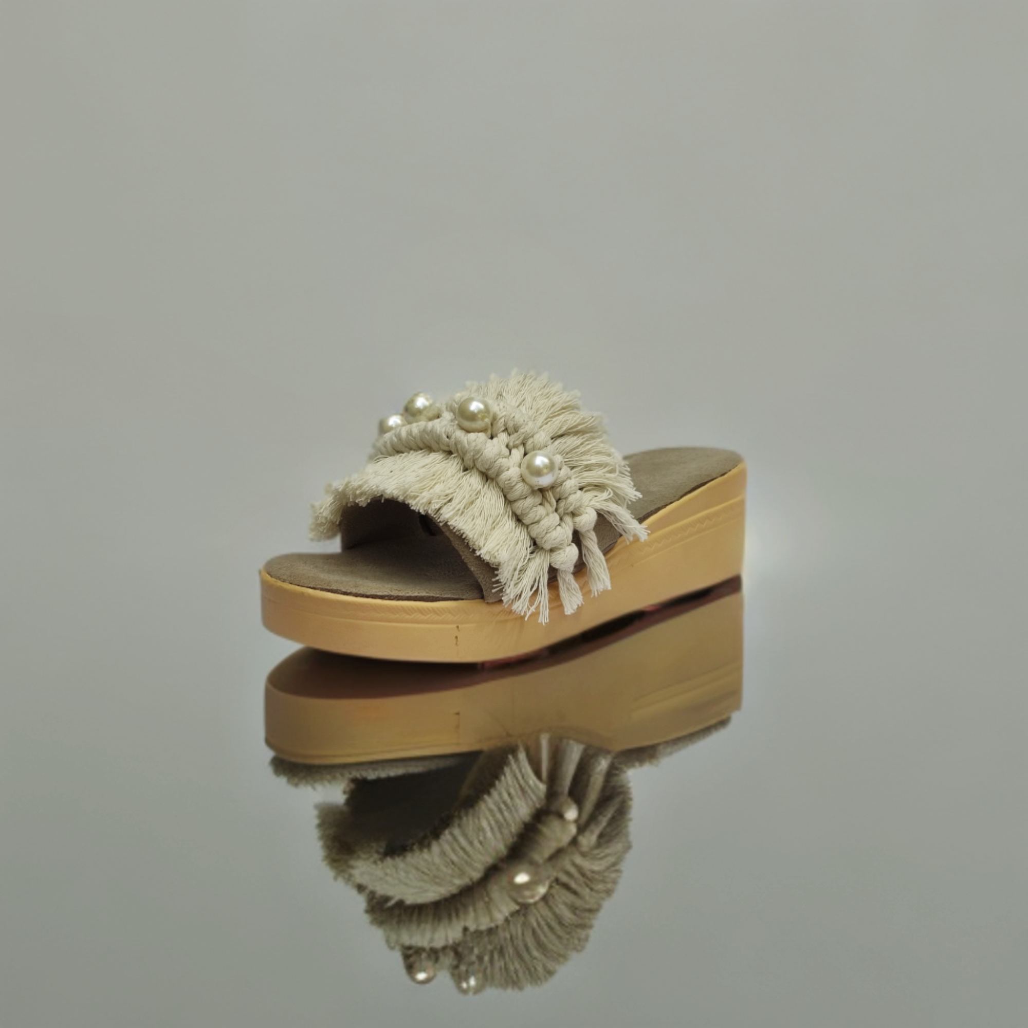 Macramé Sleehak Slippers voor Dames Model Boho