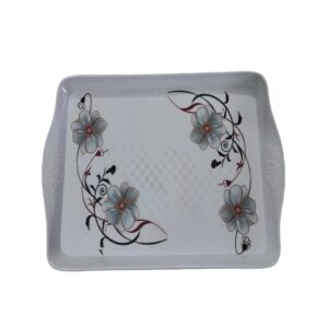 Melamine Dienblad Wit – Bloemmotief Tafelsetting