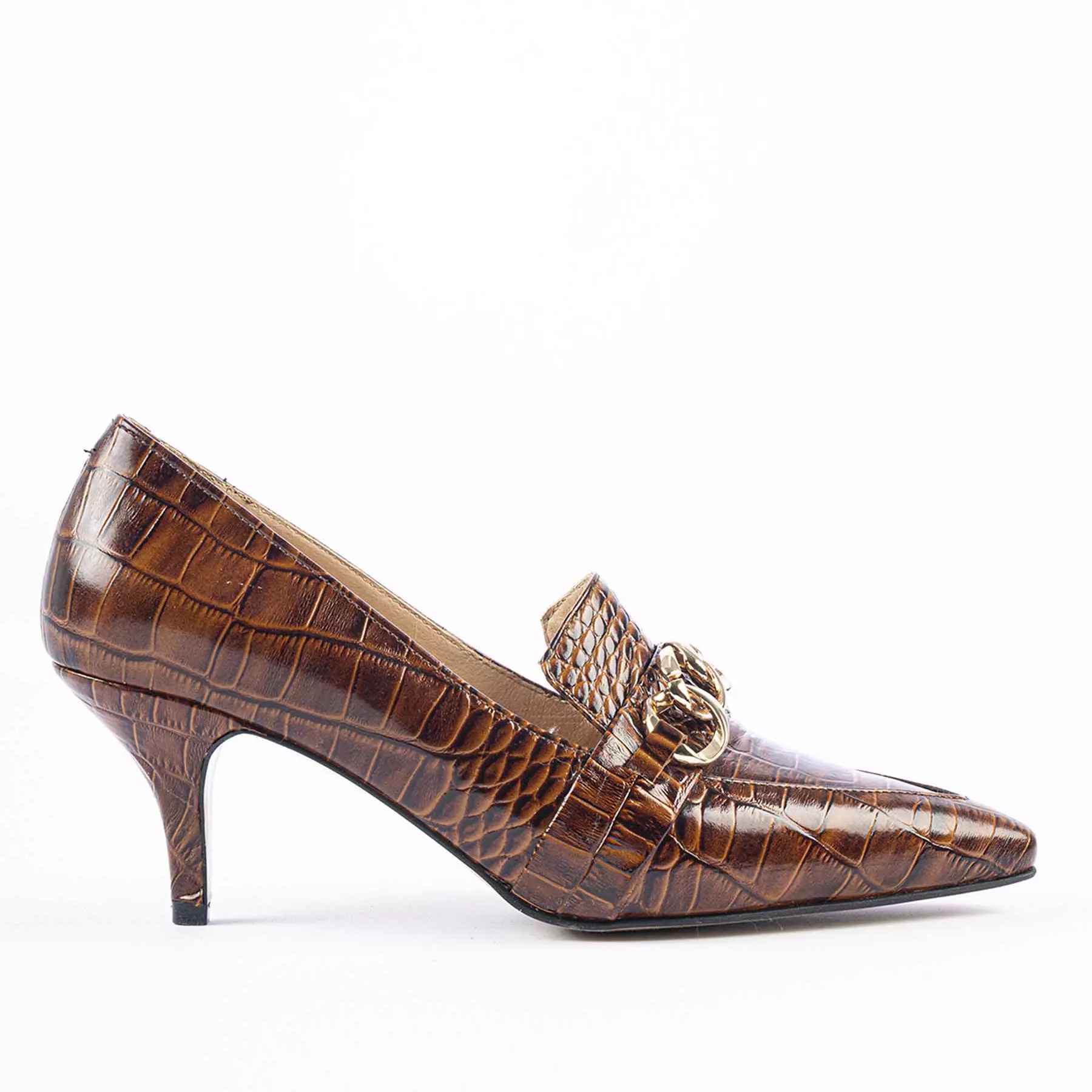 Natuurlijke Leren Pumps met Spitse Neus voor Vrouwen Model Jeannette