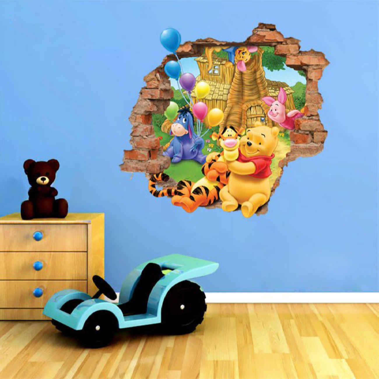 3D muursticker Winnie de Poeh en vrienden