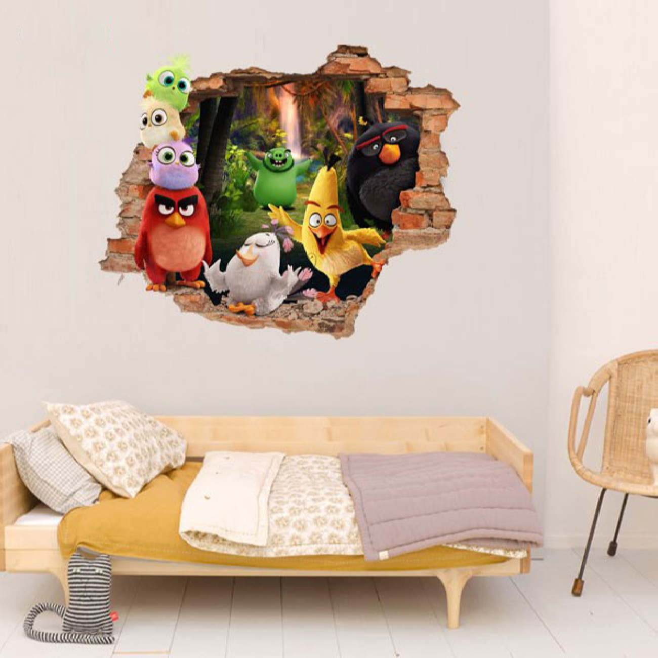 3D muursticker Angry Birds voor de babykamer
