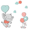Houten muurstickers olifant voor de kinderkamer