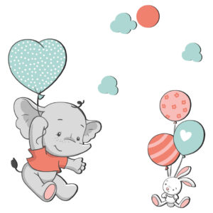 Houten muurstickers olifant voor de kinderkamer