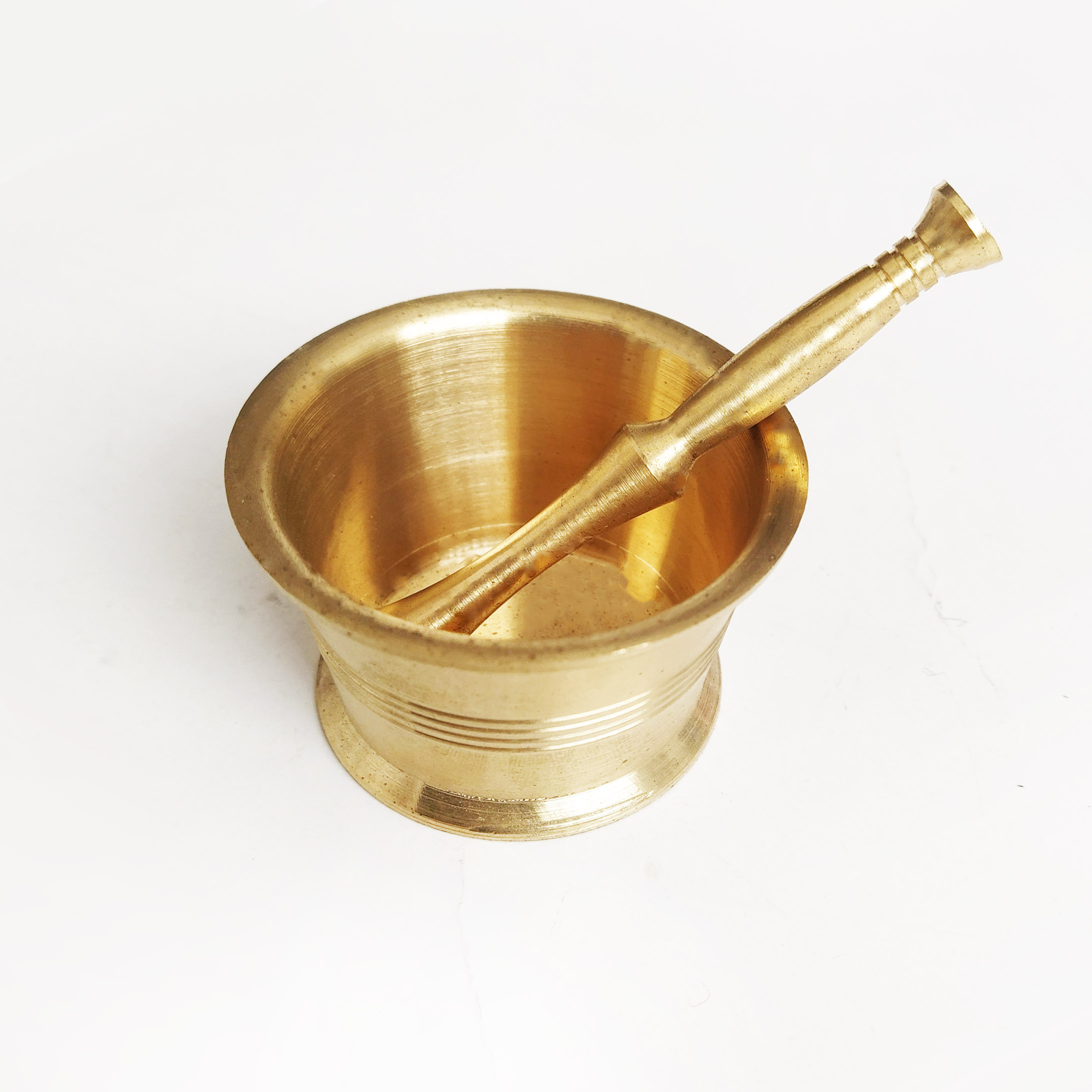 Perzische Messing Vijzel & Stamper voor Het Malen & Pletten van Specerijen Model Anushirvan