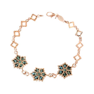Koperen Armband – Bloemachtig Turkoois Model