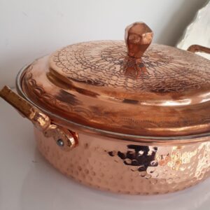 Perzische Koperen Sauteerpan – Handgeslagen met Deksel (Model Aidin)