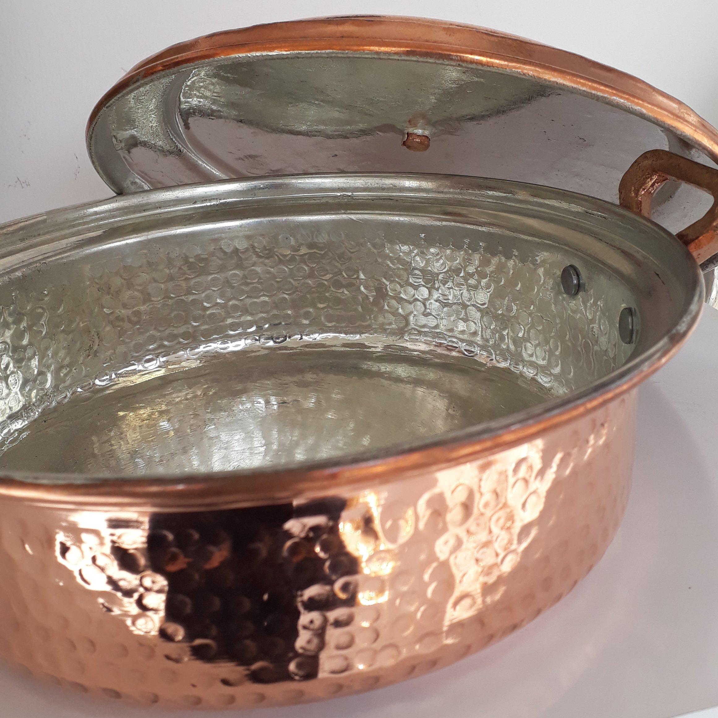Perzische Koperen Sauteerpan – Handgeslagen met Deksel (Model Aidin)