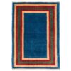 Echt handgeknoopt Perzisch minimalistisch Gabbeh tapijt - Met rand, Marineblauw, Wol