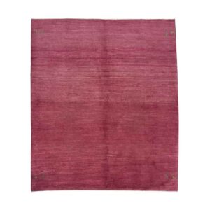 Handgeknoopt Perzisch minimalistisch Gabbeh tapijt – Effen, Rood, Wol