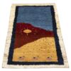 Handgeknoopt Perzisch Gabbeh tapijt - Zonnestraal ontwerp, Marineblauw, Wol