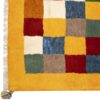 Handgeknoopt Perzisch geometrisch Gabbeh tapijt - Geruit, Geel, Wol