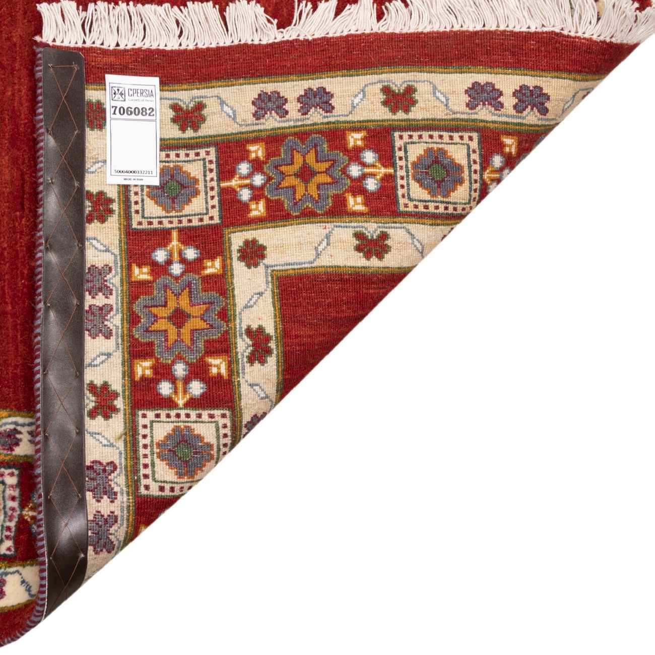 Handgeknoopt Perzisch minimalistisch Gabbeh tapijt – Bloemrijke rand, Rood, Wol