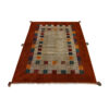 Handgeknoopt Perzisch Kheshti Gabbeh tapijt - Geometrisch, Kastanjebruin, Wolmix