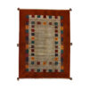 Handgeknoopt Perzisch Kheshti Gabbeh tapijt - Geometrisch, Kastanjebruin, Wolmix