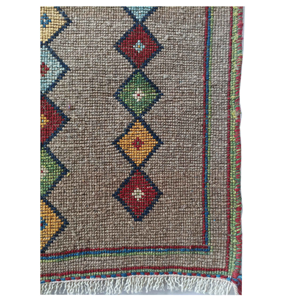 Handgeknoopt Perzisch Kheshti Gabbeh tapijt – Geometrisch, Bruin, Wol