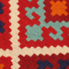 Perzische Isfahan Qashqai Kelim, rood geometrisch, authentieke scheerwol