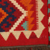 Perzische Isfahan Qashqai Kelim, rood geometrisch, authentieke scheerwol