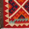 Perzische Isfahan Qashqai Kelim, rood geometrisch, authentieke scheerwol