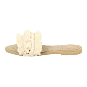 Melkachtige Macramé Boho Chic Slippers – Dames