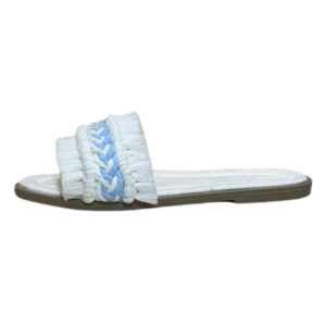Witte Macramé Boho Chic Slippers – Model Plat