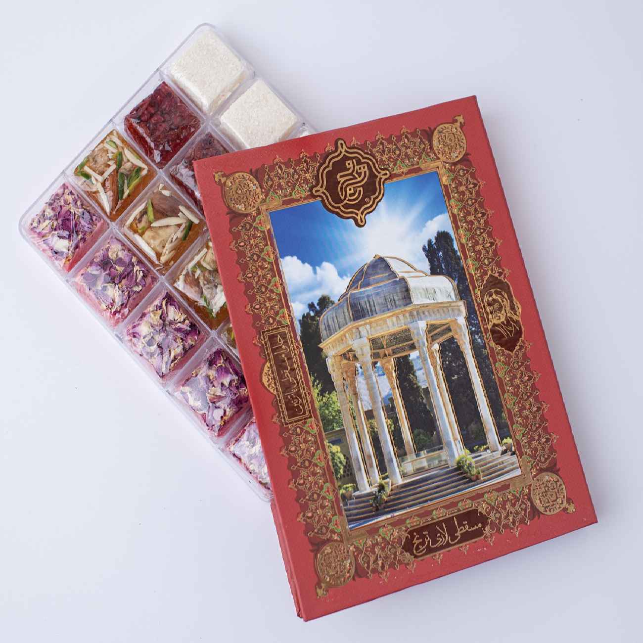 Perzische Masghati Halva vier smaken in Hafez design doos (7x)
