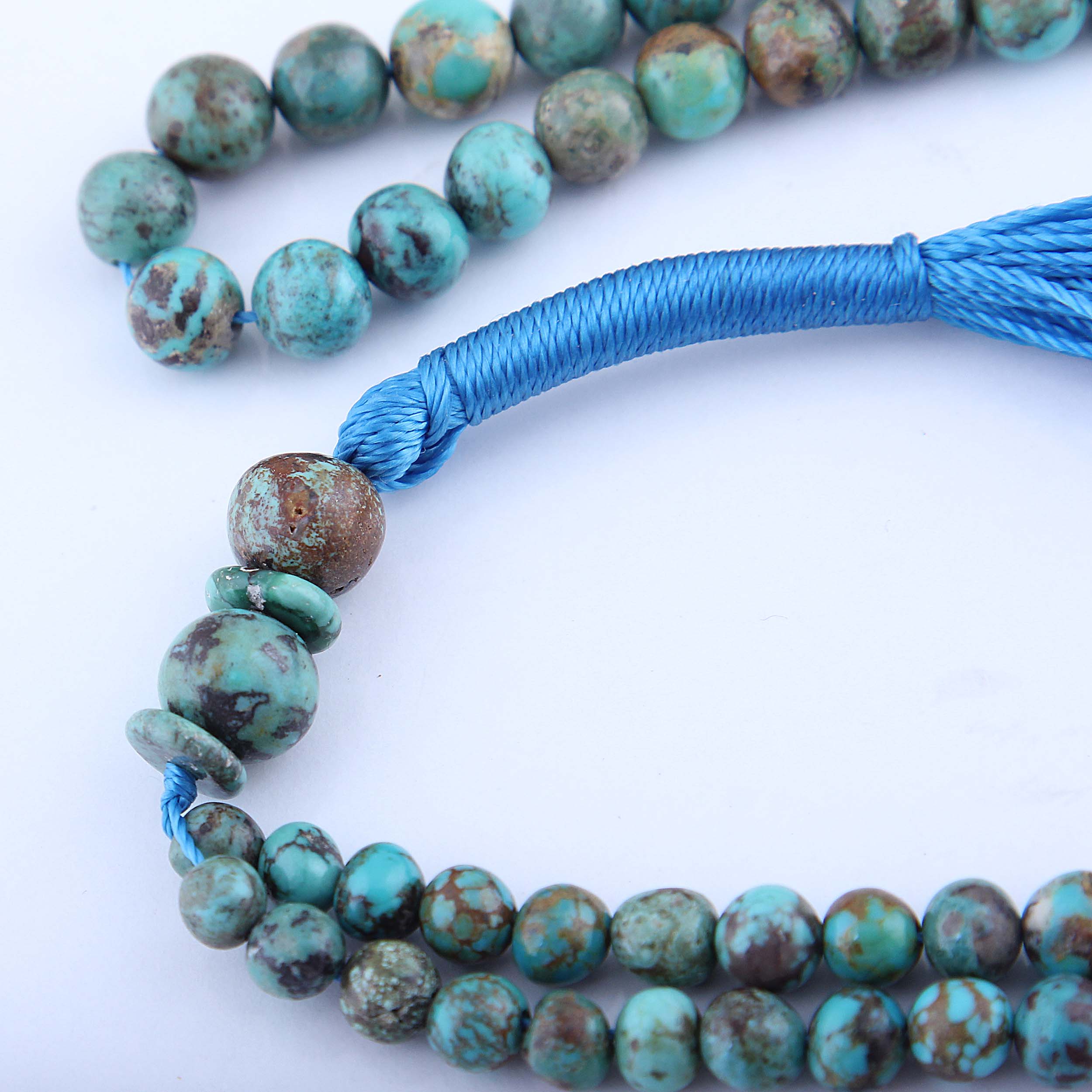 Perzische Neyshabur Turkoois Rozenkrans: 101 Kralen Tasbih