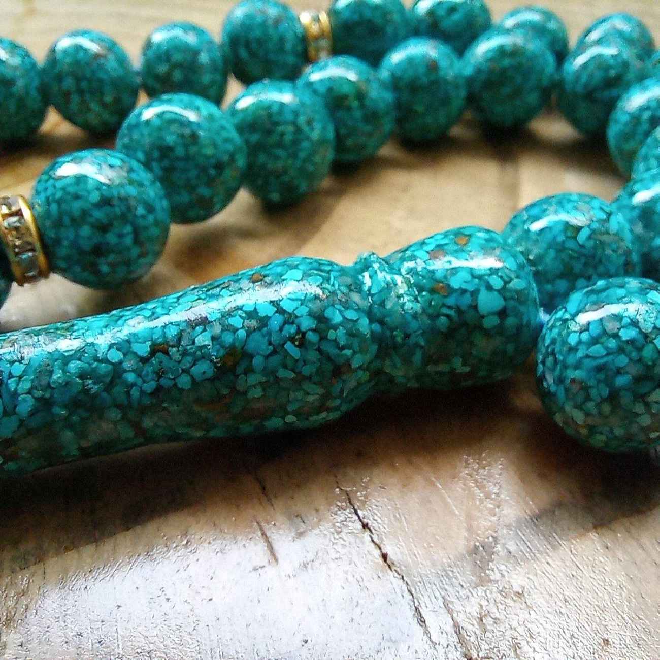 Perzische Neyshabur Turkooise Rozenkrans: 33 Kralen Tasbih