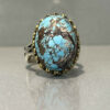 Perzische Neyshabur Turquoise Zilveren Ring voor Mannen Firouz